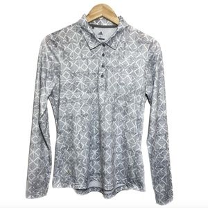 Adidas Long Sleeve Golf Polo Geometric Print